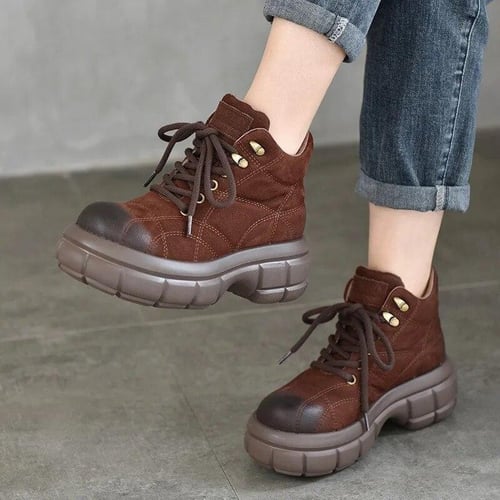 Vintage genuine leather on sale lace up boots