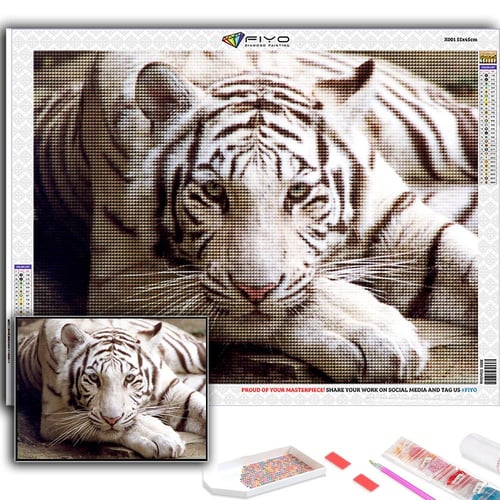 5D Diy Diamond Painting Animals Tiger Cross Stitch Set Full