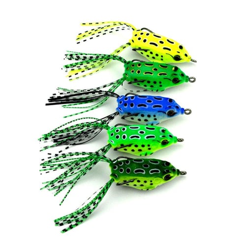 5PCS 5cm High Frog Lure Soft Fishing Lures Topwater Ray Frog Minnow  Crankbait