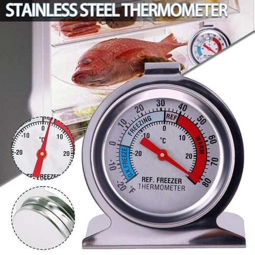 PDTO Stainless Steel Refrigerator Thermometer Dial Fridge Freezer