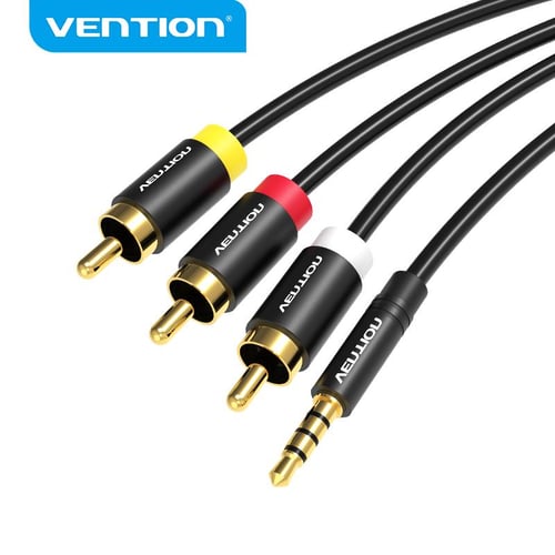 Audio Video AV Cable 3.5mm Headphone Jack to 3 RCA TV Cable DV Digital  Camera CD Player MP3 MP4 VCR AV Out Cable