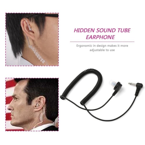 3.5mm Earpiece Transparent cable with clip+Eeabud For Motorola Radio Series ICOM 