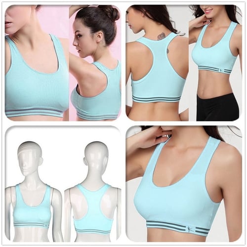 Womens Seamless Racerback Fitness Yoga Gym Sports Bra Stretch Workout Tank Top 