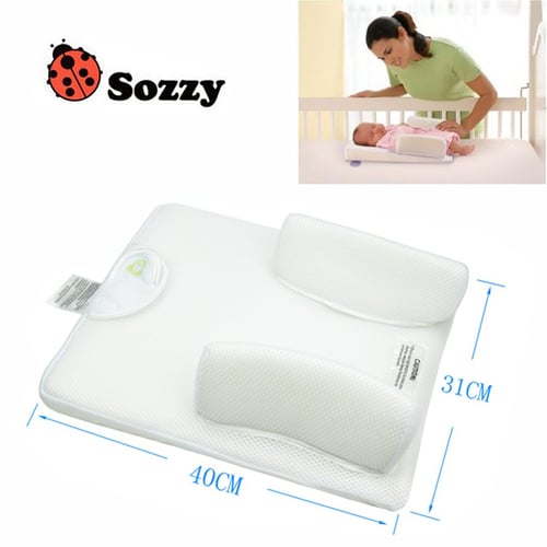 Baby Infant Newborn Anti Roll Pillow Sleep Positioner Prevent Flat Head Cushion 