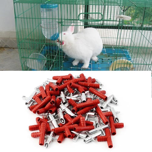 Rabbit Water Feeder Rodent Rabbit Ferret Mouse Nipple Water Drinker for 50Pcs 