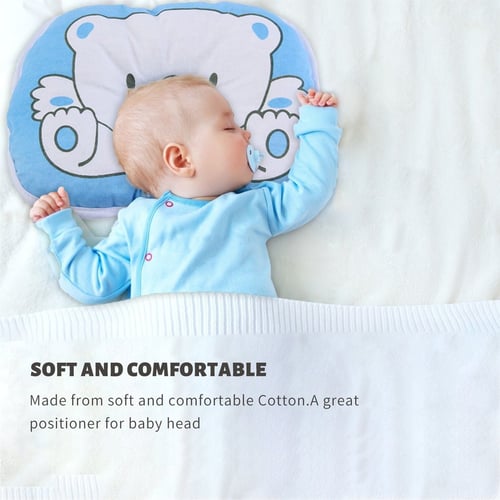 Lovely Cute Bear Cartoon Pattern Pillow Newborn Infant Baby Support Cushion Pad Prevent Flat Head Cotton Pillow For Baby 