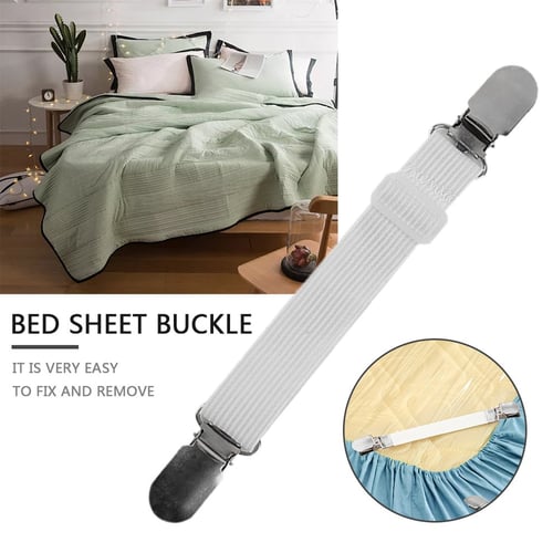 4 Pcs Bed Sheet Fasteners Anti-Skid Clasp Bedspreads Tablecloth Fixed Clip Clamp 