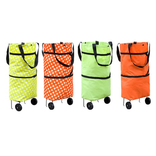 Fashionable Design Large Capacity Waterproof Oxford Cloth Foldable Shopping Trolley Wheel Bag Traval Cart Luggage Bag 