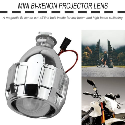 2pcs 2.5 Mini H1/H13/H11/9006 Bi Xenon Projector Lens w/Black Shroud Kit Compatible with Hi/Lo Beam Headlight Custom Headlamp 