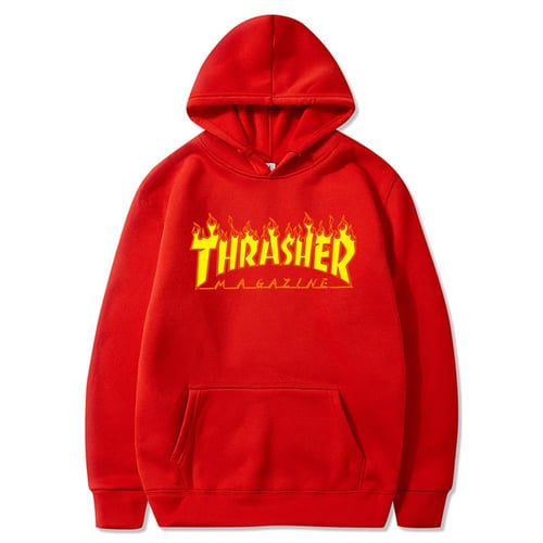 Men Women Hoodie Sweater Hip-hop Skateboard Thrasher Sweatshirts Pullover Coat 