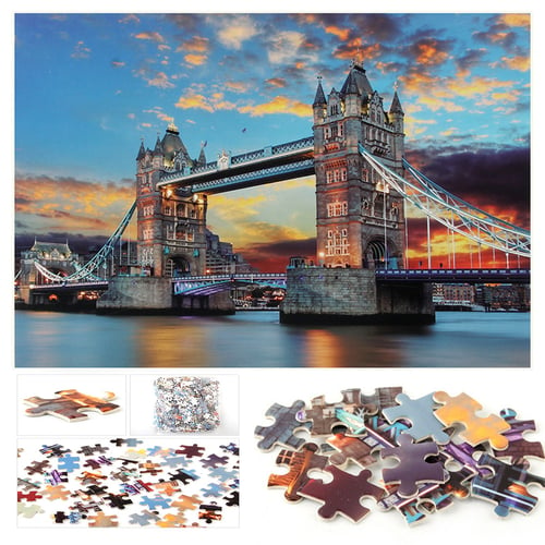 Educational Intellectual Decompressing Fun Game for Kids Adults Toys Gift London Tower Bridge 1000 Pieces Jigsaw Puzzles