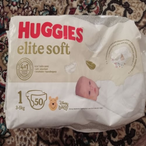 Tagliklar Huggies Elite Soft 1, 3-5 kg, 50 donani arzon narxda sotib oling  — Uzum