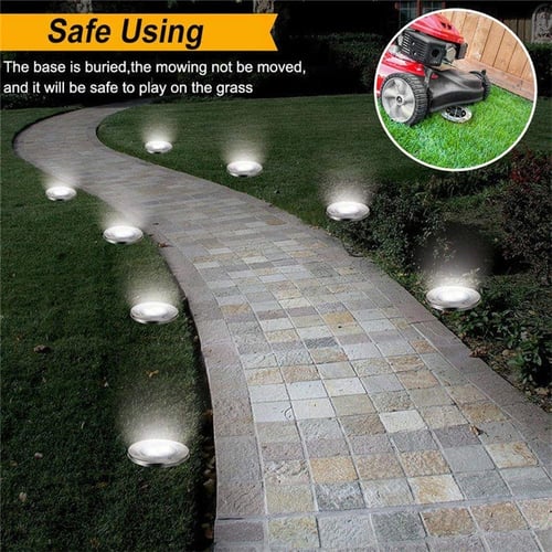 4 8 Pack Led Waterproof Ground Lights Solar Garden Outdoor Disk Landscape Lighting With Light Sensor For Lawn Patio Walkway 4 8 Pack Led Waterproof Ground Lights, Led Landscape Lights Solar