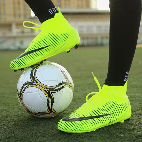 Men Boys Soccer Shoes Outdoor Fashion Football Soccer Cleats Sock Shoes Sneakers 