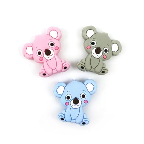 Silicone Bead Animal Cute Teether Teething Safe Baby Care Jewelry Necklace Toy 