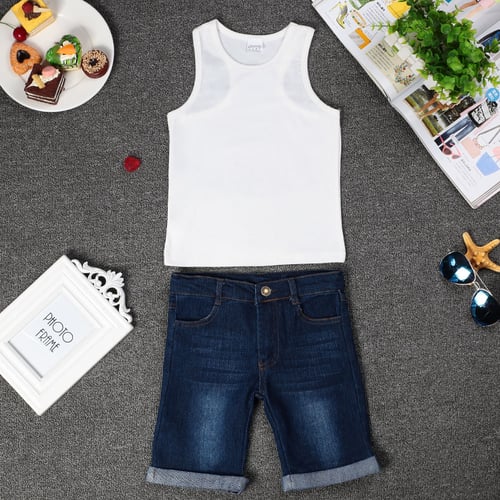 Jeans Little boy Hot 2-7T Chico guapo Fashion Kids Boys Clothing Sets Vest 
