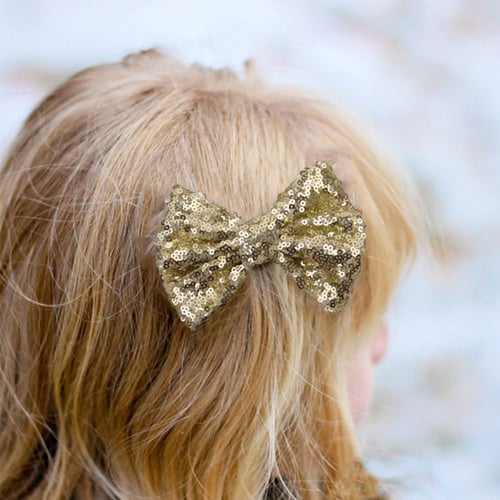 Baby Girls Hairpin Headdress Hair Clip Glitter Bowknot Headband Hair Accessories