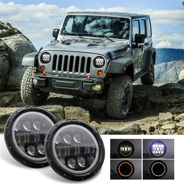 Round 7Inch 500W LED Headlight High Low Beam For Jeep Wrangler JK TJ  Plating - buy Round 7Inch 500W LED Headlight High Low Beam For Jeep  Wrangler JK TJ Plating: prices, reviews |