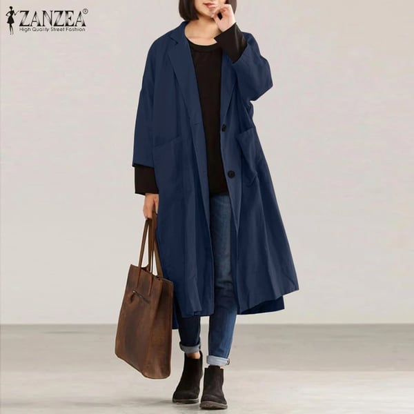 Oversized Coats Women ZANZEA Ropa De Mujer 2020 Ladies Office Jackets  Spring Long Sleeve Outwear Casual Solid Windbresaker 5XL - sotib olish  Oversized Coats Women ZANZEA Ropa De Mujer 2020 Ladies Office