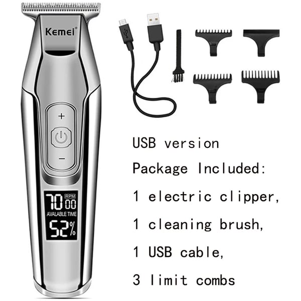 kemei profession hair clipper beard trimmer for men electric men's shaver  LCD 0mm Hair cutting trimmer machine chargeable Razor - buy kemei  profession hair clipper beard trimmer for men electric men's shaver