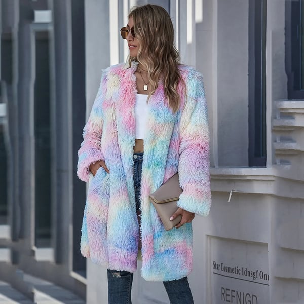 tie dye teddy coat