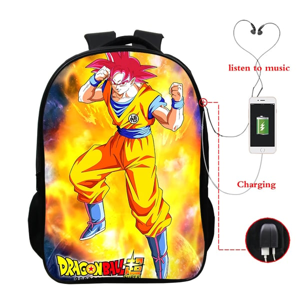 Dragon Ball Z Kids Anime Backpack Toddler Baby Goku Saiyan School Book Bag  Toy | Dragon Ball Son Goku Anime Backpack Casual Travel Bag Students Laptop  Bag Cyan 