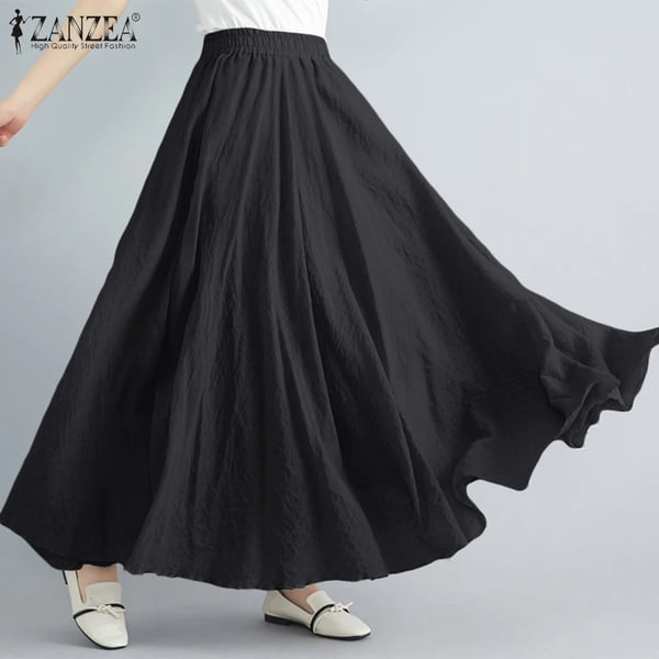 ZANZEA Women's Skirts Fashion Ropa De Mujer 2021Skirts For Woman Autumn A  Line Maxi Elastic Waist Solid Skirts Plus Size 5XL - buy ZANZEA Women's  Skirts Fashion Ropa De Mujer 2021Skirts For