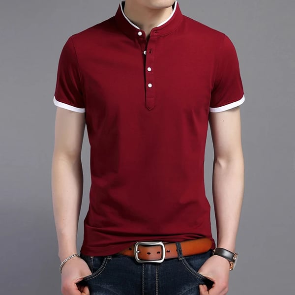 MIACAWOR New Polo shirts Men Cotton Stand Collar Tee shirt Homme Slim Fit  Ropa de hombre Short-sleeve Men Clothing T745 - buy MIACAWOR New Polo  shirts Men Cotton Stand Collar Tee shirt