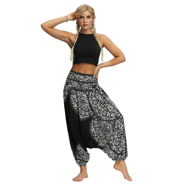 Women Casual Loose summer Pants Thai Wide Leg Harem Trousers Baggy Boho  Aladdin Festival Hippy Smock Jumpsuit High Waist Pant #G - buy Women Casual  Loose summer Pants Thai Wide Leg Harem