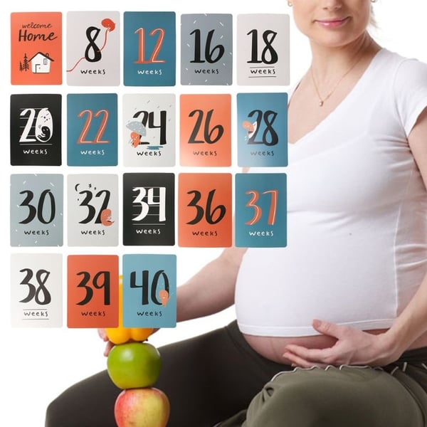 18 Pcs/Set Month Card Pregnant Woman Photography Photo Cards Commemorative  Mother Background Decoration Cartoon Floral Funny Memorial Accessories -  buy 18 Pcs/Set Month Card Pregnant Woman Photography Photo Cards  Commemorative Mother Background