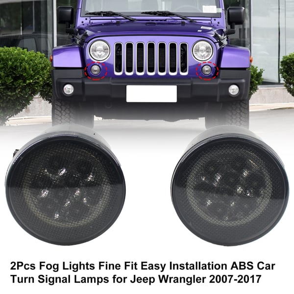 2Pcs Fog Lights Fine Fit Easy Installation ABS Car Turn Signal Lamps  68200290AA 68200291AA for Jeep Wrangler 2007-2017 - buy 2Pcs Fog Lights  Fine Fit Easy Installation ABS Car Turn Signal Lamps