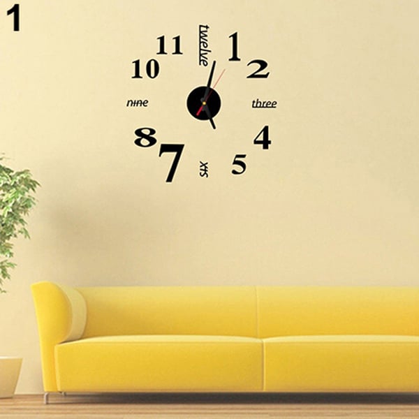Modern Fashion Home Office Room Decor Background DIY 3D Clock Wall Sticker  - buy Modern Fashion Home Office Room Decor Background DIY 3D Clock Wall  Sticker: prices, reviews | Zoodmall