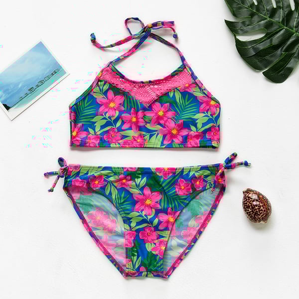 Bikini 2020 Floral Girls Swimwear 716Y Girls Swimsuit Children