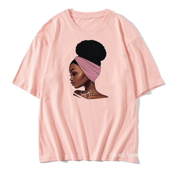 Melanin Poppin funny t shirts women vogue African black girl print graphic  tees femme Summer pink sexy shirt Euro size S-3XL - buy Melanin Poppin funny  t shirts women vogue African black
