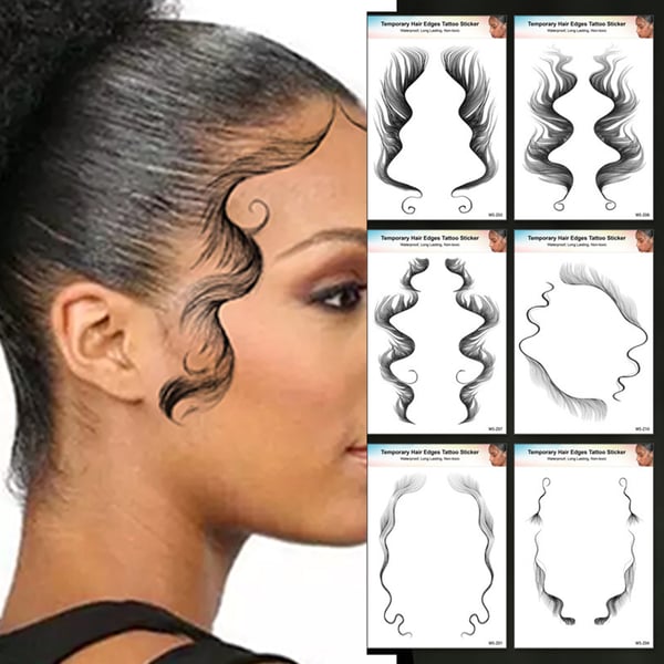 Hair Tattoo Sticker Waterproof Curling Ultra Thin Hairline Tattoo Baby Hair  Edge Stickers for Beauty - buy Hair Tattoo Sticker Waterproof Curling Ultra Thin  Hairline Tattoo Baby Hair Edge Stickers for Beauty: