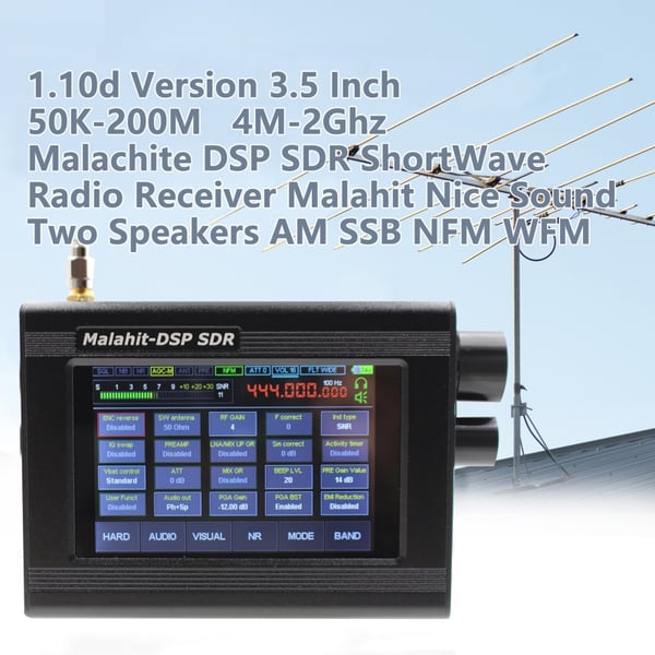  50KHz-2GHZ Malahit DSP-SDR Radio Receiver Kit AM/ SSB/ NFM/ WFM with  Antenna & Type-C Charging Cable - buy  50KHz-2GHZ Malahit DSP-SDR  Radio Receiver Kit AM/ SSB/ NFM/ WFM with Antenna