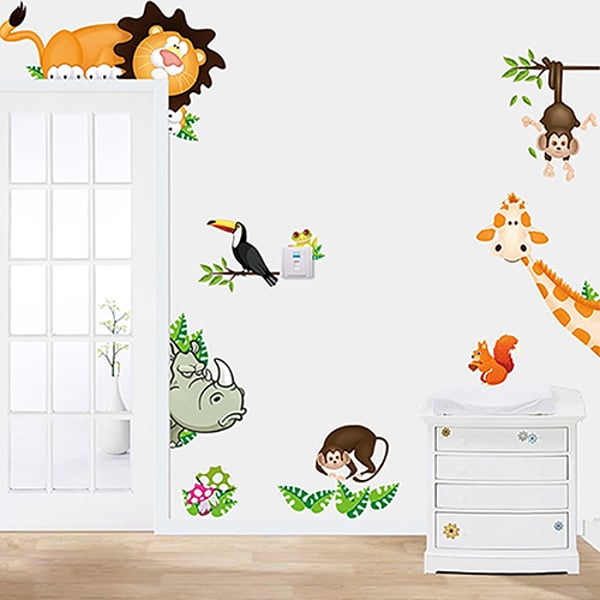 Cartoon Cute Jungle Wild Animal Wall Sticker Decals for Kids Baby Bedroom -  buy Cartoon Cute Jungle Wild Animal Wall Sticker Decals for Kids Baby  Bedroom: prices, reviews | Zoodmall