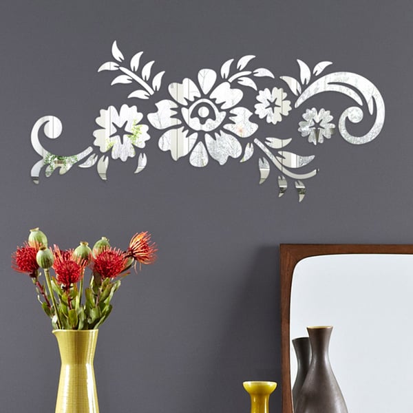 Acrylic 3D Mirror Flower Pattern Wall Sticker Wallpaper Home TV Background  Decal - buy Acrylic 3D Mirror Flower Pattern Wall Sticker Wallpaper Home TV  Background Decal: prices, reviews | Zoodmall