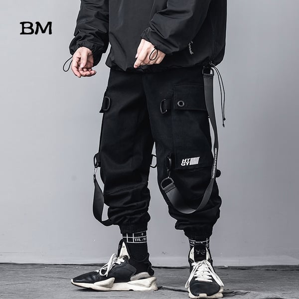 BM Streetwear Kpop Joggers Men Hip Hop Pants Korean Style Clothes Fashion  Casual Cargo Pants Techwear Trousers Black Harem Pants - buy BM Streetwear  Kpop Joggers Men Hip Hop Pants Korean Style