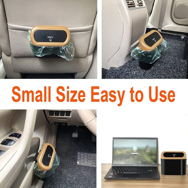 Car Trash Can With Lid Car Dustbin Leakproof Vehicle Trash Bin And 30x Bags - Zoodmall