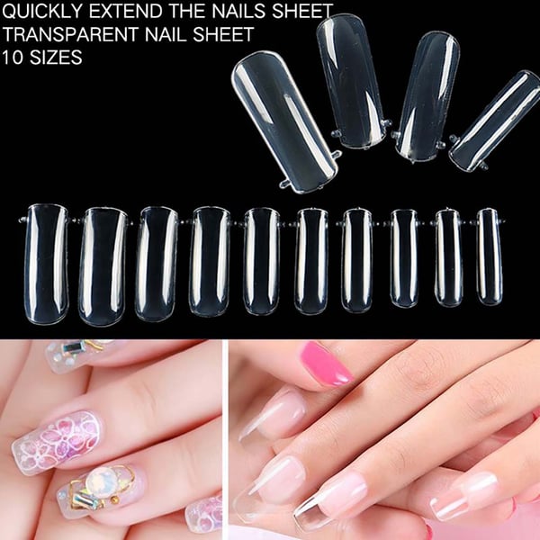 Acrylic Fake Nails Artificial Fingernails Clear Full Tips for Poly Gel  100Pcs - buy Acrylic Fake Nails Artificial Fingernails Clear Full Tips for  Poly Gel 100Pcs: prices, reviews | Zoodmall
