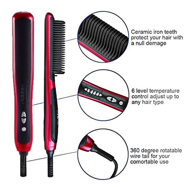 Professional Electric Hair Straightener Ironing Styling Brush Men Beard  Comb - buy Professional Electric Hair Straightener Ironing Styling Brush Men  Beard Comb: prices, reviews | Zoodmall