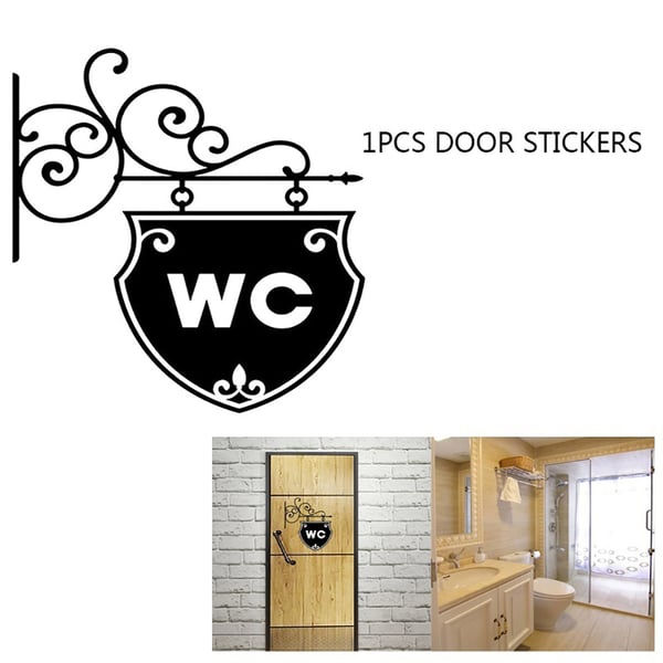Fashion WC Toilet Sign Bathroom Door Wall Sticker Doorplate Decal Home  Decor - buy Fashion WC Toilet Sign Bathroom Door Wall Sticker Doorplate  Decal Home Decor: prices, reviews | Zoodmall