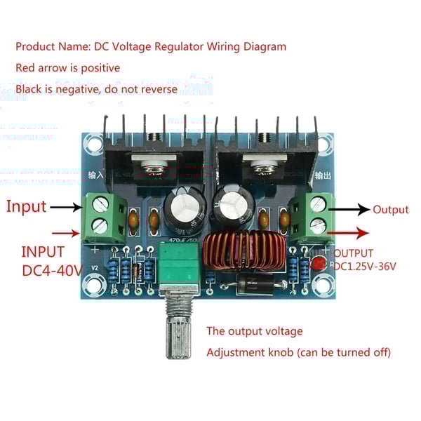 Xh M401 Board DC 4 To 40V PWM Adjustable Voltage Regulator Step Down ...
