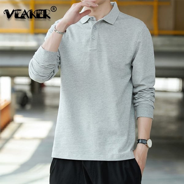 2019 New Autumn Long Sleeve Polo For Men Casual Solid Golf Polo Shirt Cotton sleeve T-shirt Brand Top Plus Size 3XL - sotib olish 2019 New Autumn Long Sleeve