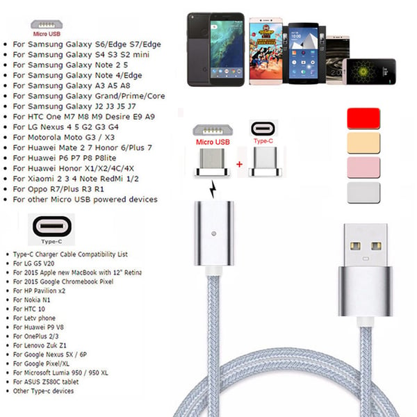 Magnetic Type C Micro USB Charging Cable For Samsung LG Huawei Xiaomi  Android - buy Magnetic Type C Micro USB Charging Cable For Samsung LG  Huawei Xiaomi Android: prices, reviews | Zoodmall