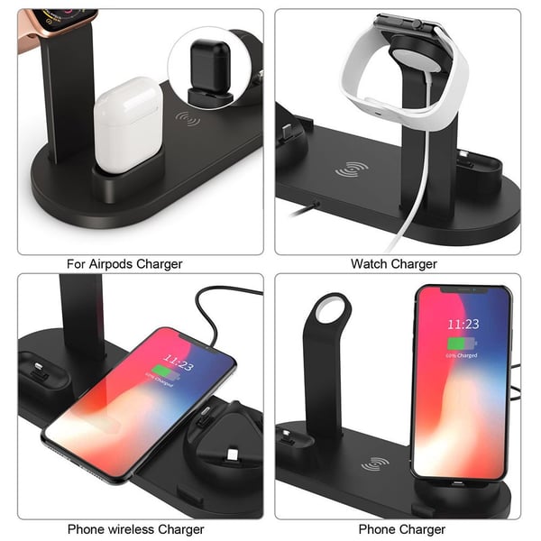 10W Qi Wireless Charger for iPhone X XS XR 8 11 Samsung S10 S9 Fast Charging Dock Station For Apple Watch 5 4 3 2 1 Airpods - buy 10W