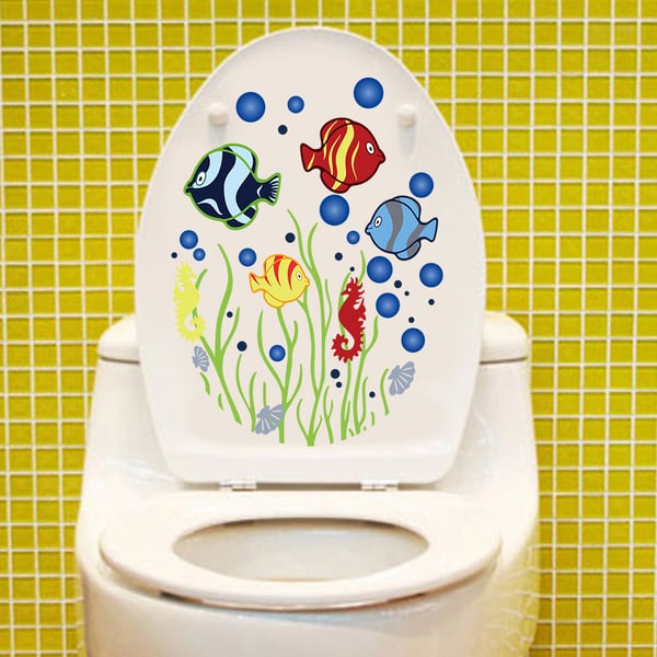 CHUSEI Cartoon Fish Sea World Printed Washbasin Toilet Bowl Stickers DIY  Bathroom Decal - buy CHUSEI Cartoon Fish Sea World Printed Washbasin Toilet  Bowl Stickers DIY Bathroom Decal: prices, reviews | Zoodmall