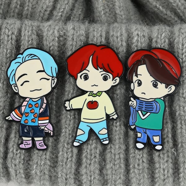 EVERYDAY K-POP BTS Member Cute Cartoon Figure Brooch Pins Badge Gift  Clothes Decoration - buy EVERYDAY K-POP BTS Member Cute Cartoon Figure  Brooch Pins Badge Gift Clothes Decoration: prices, reviews | Zoodmall