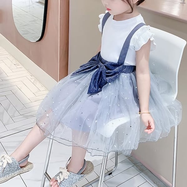 2Pcs/Set Girls Suspender Skirt Kids Solid Color Tops Bow Knot Net Yarn Fluffy  Skirt Set Daily Wear - buy 2Pcs/Set Girls Suspender Skirt Kids Solid Color  Tops Bow Knot Net Yarn Fluffy